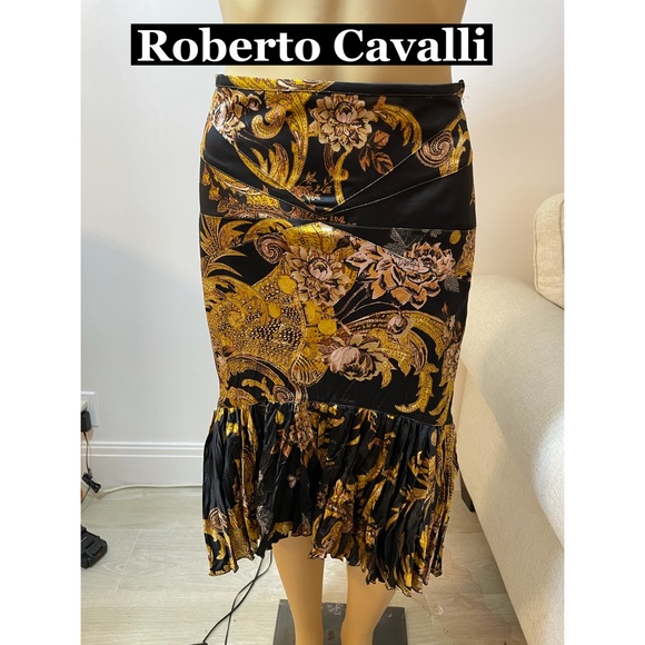 Roberto Cavalli Dresses & Skirts - Roberto Cavalli, pencil skirt,w/ tiny pleats flared bottom Sz 6